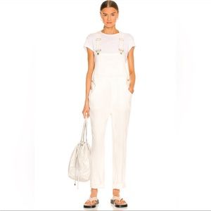 WeWoreWhat white linen overalls